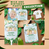 Schattigee Wild One Oerwoud Safari Dierenverjaarda Ronde Button 5,7 Cm