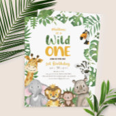 Safari Birthday Animals Oerwoud Wilde een en twee Bedankkaart