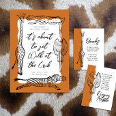 Wild Safari Elephant Rust Red Diaper Raffle Informatiekaartje