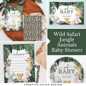 Wild Safari Oerwoud Animals Baby shower Paper Bord