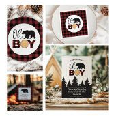Oh Boy Beer zwart Buffalo Plaid Baby shower Servet