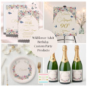 Wildflower Verjaardag Elegant Sparkling Wijnetiket