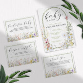 Spring Wildbloemen Baby in Bloom Baby shower Kaart