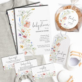 Griffie Wildbloem Baby shower Informatiekaartje