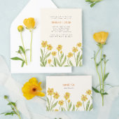 Yellow Wildflowers Baby shower Boekaanvraag Informatiekaartje