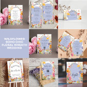 Wildflower boho chique krans opslaan van de datum  kaart