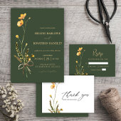 Wildflower Moderne Rustieke Minimalistische Bruilo Bedankkaart