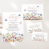 Wildflower Butterfly Garden Baby shower Sparkling Wijnetiket
