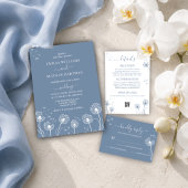 Blauwe wilde bloemen bruiloft welkom bord spandoek