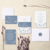 Trouw welkom bord Wildflower Blue (Personaliseer de collectie van deze zelfstandige maker.)
