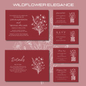 Wildflower Elegance Bruiloft Thema Uitnodiging