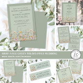 Salie Groene Wilde Bloemen Bruiloft Servet