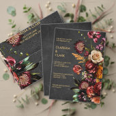 Donk Moody Bold Wild Flower Wedding Folie Uitnodiging (Personaliseer deze collectie van deze onafhankelijke maker. Test)