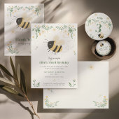 Bumble Bee Eerste Verjaardagsfeest QR-code Kaart