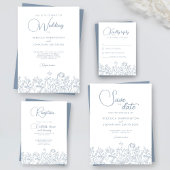 Wildflower Elegant Stoffig Blauw Trouwprogramma