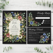 Witte wilde bloementuin bruiloft RSVP kaartje (Personaliseer de collectie van deze zelfstandige maker.)