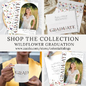 Elegant Wildflower Foto Afstuderen Aankondiging