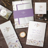 Wildflower monogram eenvoudige herfst bruiloft gas