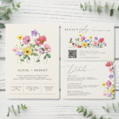 Wildflower Rustiek Chic Bloemen Boho Land QR Code Save The Date (Personaliseer de collectie van deze zelfstandige maker.)
