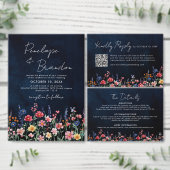 Wildflower Rustic Country Floral Bewaar de datum Magneet (Personaliseer de collectie van deze zelfstandige maker.)