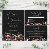 Wildflower Rustic Country Garden QR Code Huwelijk Kaart (Personaliseer de collectie van deze zelfstandige maker.)