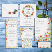 Elegante rustieke land bloemen handtekening bruilo gastenboek