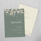 Wilde bloem Sage Deco Wedding Save the Date Magnet Magnetische Uitnodiging