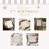 Wilde bloem Dwaze Gans 1e Verjaardag  Bedankkaart