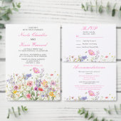 Wildflower Spring Floral Wedding Guest Book Notitieboek (Personaliseer de collectie van deze zelfstandige maker.)