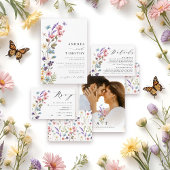 Wildflower lente zomer bloemenbruiloft uitnodigingen wikkel