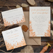 Koraal- en Fuchsievloeistof Bumble Bijnen Wedding Kaart