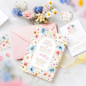 Boho Wildflower Brunch en Bubbly Vrijgezellenfeest Kaart