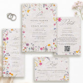 After Party Wildflower Garden Pink Blush Wedding Kaart
