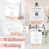 Wildflower Wedding Floral Script Elegant Spring Bedankdoosjes