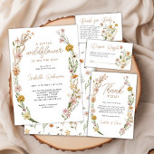 Wildflower Boho Baby shower Uitnodiging
