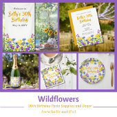 Waterverf Wildflowers 30e verjaardagsfeest Papieren Bordje