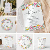 Elegant Wildbloemmeisje 1 jarig feest Kaart