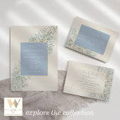 Boho Dusty Blue Wedding Memorial Reclamebord Met Voetstuk