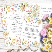 Eenvoudige Wildflower Elegante QR-code & RSVP brui