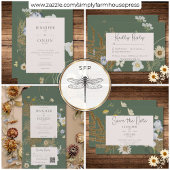 Wildbloemen op uitnodiging voor het huwelijk op sa