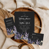 Elegante Wilde Bloem Rustieke Bruiloft Kaart