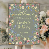 Rustieke bloemige wilde bloemen Eenvoudig groene t Papieren Bordje