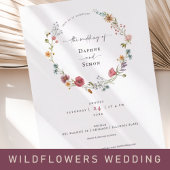 Wildflowers  Save the Date Mauve Roos Kaart