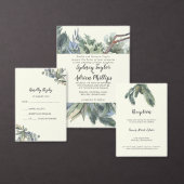 Winter Greenery Front en Back Wedding Invitation Kaart (Personaliseer de collectie van deze zelfstandige maker.)