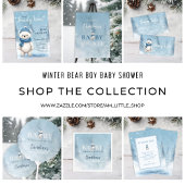Schattige Winter Beer Blauw Baby shower Dank u Bedankdoosjes