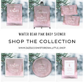 Winter Wonderland Roze Baby Luier Raffle Verzoek Informatiekaartje