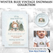  Sneeuwman Blauw Winter Eerste Verjaardagsservette Servet