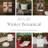 Watercolor Winter Botanical Pattern Magneet