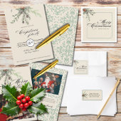 Winter Botanicals Christmas Party Foliage Vierkante Sticker