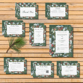 Winter Kerstmis Greenery Green Save the Date Kaart